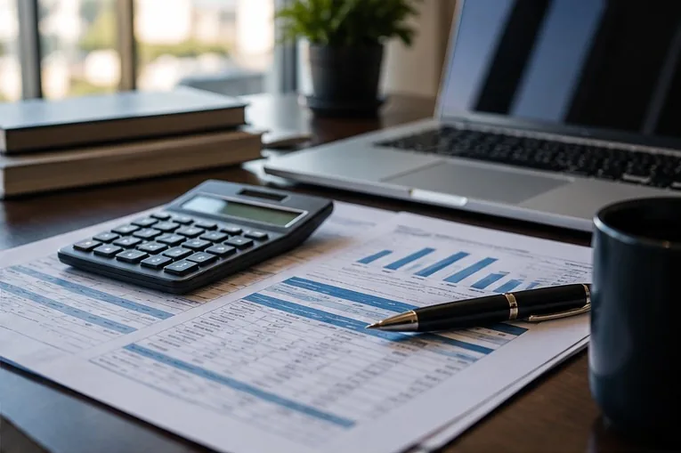 Tax documents and calculator